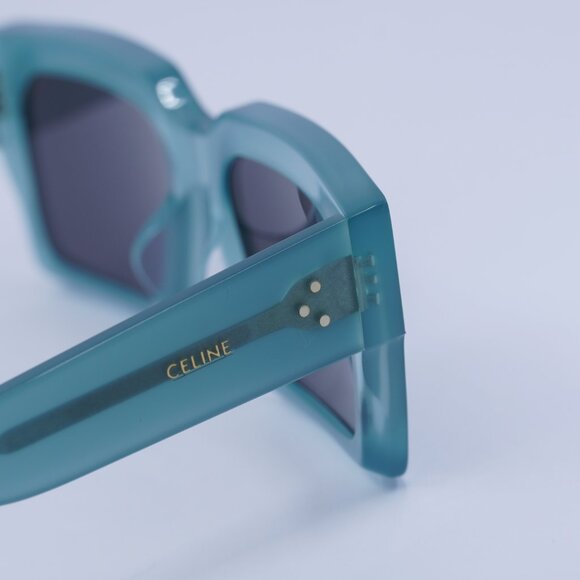 🕶️ New Celine CL40280U 93A Sunglasses - Shiny Lime Transparent Frame - Picture 7 of 10